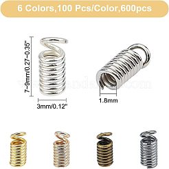 鉄コイルコードは終了  ミックスカラー  7~9x3mm  穴：1.8mm  内径：1.8mm  600個/箱&nbsp;IFIN-NB0001-08
