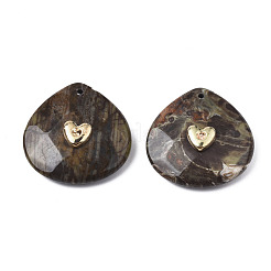 Natural Ocean Jasper Pendant Rhinestone Settings&nbsp;G-N326-131-07
