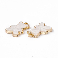 不透明樹脂ペンダント  クマのチャーム  ライトゴールドトーン合金のパーツと  ミックスカラー  20.5x14x2.5mm  穴：2mm&nbsp;X-PALLOY-P287-07LG