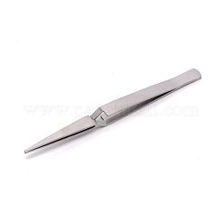 410ステンレススチールビーズピンセット  ステンレス鋼色  12x0.85x0.9cm&nbsp;TOOL-WH0136-20
