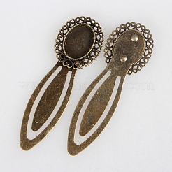 Tibetan Style Antique Bronze Iron Bookmark Cabochon Settings&nbsp;X-PALLOY-N0084-15AB-NF
