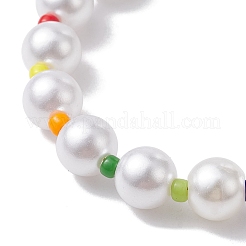 Glass & Acrylic Round Beaded Bracelets&nbsp;BJEW-JB10076