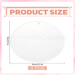 丸型アクリルコースター4枚  カップマット  透明  90x3mm&nbsp;AJEW-LP0006-83