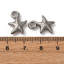 オーシャン 304 ステンレススチールペンダント  変色防止  ヒトデ  15.5x12x3.5mm  穴：3.5mm&nbsp;STAS-P406-16B-P