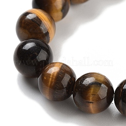 Chakra Round Natural Tiger Eye Beaded Stretch Bracelets&nbsp;BJEW-K251-05D