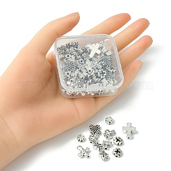 80Pcs 8 Style Tibetan Style Alloy Beads&nbsp;TIBEB-YW0001-15