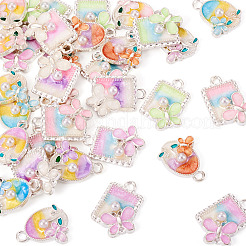 32Pcs 8 Colors Alloy Enamel Pendants&nbsp;ENAM-TA0003-26