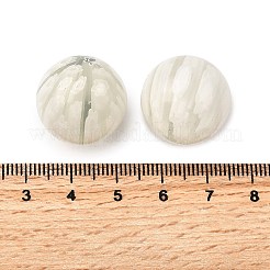手作りミッレフィオーリランプワークビーズ  穴がない  ラウンド  ホワイト  19.5mm&nbsp;LAMP-G167-02