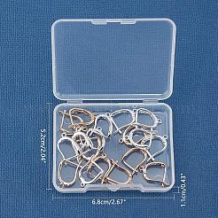 ラッチバック開閉式真鍮フープピアスパーツ  ゴールドカラー  17x13mm  ピン：1.5mm  20個/箱&nbsp;KK-FH0001-14