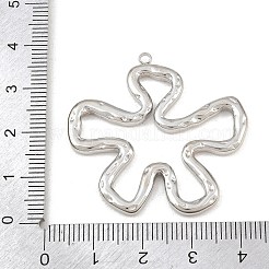 304ステンレスペンダント  槌目模様の花のチャーム  ステンレス鋼色  37x38x3mm  穴：1.8mm&nbsp;SA-CBA7A79-09P