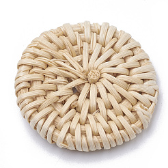 Handmade Reed Cane/Rattan Woven Beads&nbsp;WOVE-Q075-20