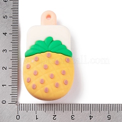 アイスクリーム PVC プラスチックペンダント  パイナップル  51.5x28x24.5mm  穴：3mm&nbsp;KY-S172-05C