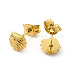 Ion Plating(IP) 304 Stainless Steel Shell Shape Stud Earrings for Women&nbsp;EJEW-I281-33G
