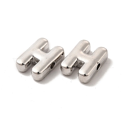 合金ビーズ  長持ちメッキ  カドミウムフリー＆鉛フリー  文字L  文字.h  14x11x4.5mm  穴：2mm&nbsp;PALLOY-E024-28H-P