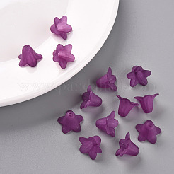 透明なアクリルビーズ  艶消し  花  インディゴ  17.5x12mm  穴：1.5mm  約770個/500g&nbsp;PLF018-16