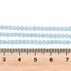 天然トパーズビーズ連売り  ロンデル  多面カット  3x2.5mm  穴：0.1mm  約131個/連  12.99''（33センチメートル）&nbsp;G-Z152-D02-01