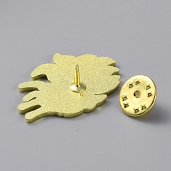動物エナメルピン  金合金ブローチ  バックパック服用  キツネ  33x27mm&nbsp;JEWB-WH0039-03B-G