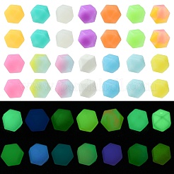 50Pcs Luminous Hexagon Food Grade Silicone Beads&nbsp;SIL-CJ0001-39