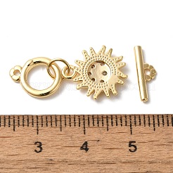 Brass Micro Pave Clear Cubic Zirconia Toggle Clasps&nbsp;KK-N254-78G