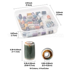 40Pcs 10 Colors Handmade Porcelain Beads&nbsp;PORC-FS0001-20