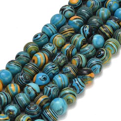 Dyed Synthetic Malachite Beads Strands&nbsp;GG-CBA6382-A03-6mm-02