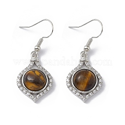 Natural Tiger Eye Vase Dangle Earrings&nbsp;EJEW-A092-01P-03