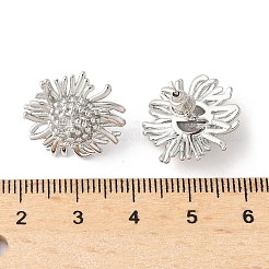 Flower Brass Stud Earrings for Women&nbsp;EJEW-M099-01P