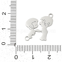 201ステンレススチールコネクタチャーム  ガール＆ボーイ  ステンレス鋼色  21.5x17x1mm  穴：1.4mm&nbsp;STAS-F316-39P