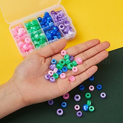 8スタイルのアクリルヨーロピアンビーズ  天然石風  大穴ビーズ  ロンデル  ミックスカラー  9~11mm  穴：4~5mm&nbsp;MACR-YW0001-59A