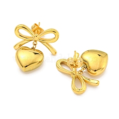 Bowknot Ion Plating(IP) 304 Stainless Steel Stud Earrings&nbsp;EJEW-R164-01G