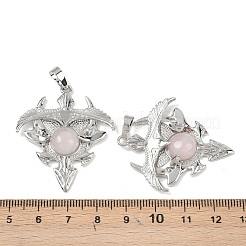 Natural Rose Quartz Triangle Pendants&nbsp;G-G293-01P-21
