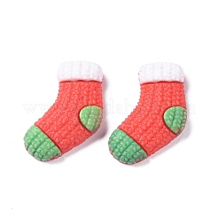 オペーク樹脂カボション  クリスマスのために  クリスマスの靴下  レッド  20x25x6mm&nbsp;RESI-F042-02B