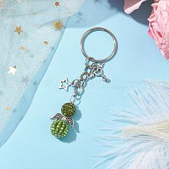 Alloy with Glass Seed Beads Keychain&nbsp;KEYC-MZ00010-05