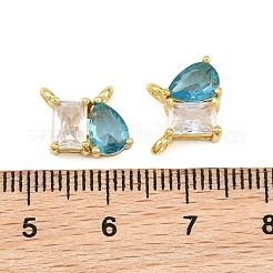 Brass Pave Cubic Zirconia Charms&nbsp;CU-CBA6A75-03G-10