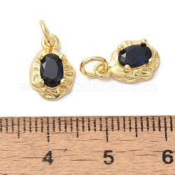 Rack Plating Brass Cubic Zirconia Charms&nbsp;KK-Z056-08G-03