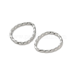 304ステンレス鋼のツイストティアドロップリンクリング  変色しない  ステンレス鋼色  18.5x14.5x1.5mm  内径：15.5x11.5mm&nbsp;STAS-L300-007P