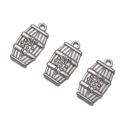 合金のチベット風チャーム  鉛フリー及びカドミウムフリー  ドラム  アンティークシルバー色  26x15x4mm  穴：1.5mm&nbsp;TIBEB-A11923-AS-LF