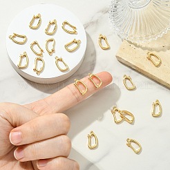 シェグレース真鍮スナップ留め具  ナゲット  カドミウムフリーと鉛フリー＆ニッケルフリー  18KGP本金メッキ  16x2.5x8.5mm  穴：1mm&nbsp;XGRQ5F049-811G