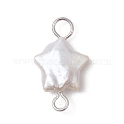 3Pcs 3 Styles Natural Keshi Pearl Connector Charms&nbsp;PALLOY-JF04241