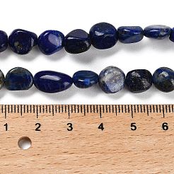 天然石ラピスラズリビーズ連売り  ナゲット  タンブルストーン  7~13x4.5~10x4.5~10mm  穴：1.2mm  約44~46個/連  15.08~16.14インチ（38.3~41cm）&nbsp;G-P497-01E-03A