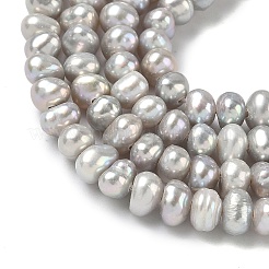 天然養殖淡水パールビーズ連売り  ロンデル  グレード3a+  グレー  4~4.5mm  穴：0.6mm  約117~120個/連  13.78インチ（35cm）&nbsp;PEAR-C004-02A