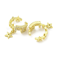 Brass Micro Pave Cubic Zirconia Cuff Earrings&nbsp;EJEW-C104-012G
