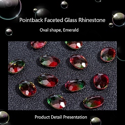 Pointed Back Glass Rhinestone Cabochons&nbsp;RGLA-OC0001-03B