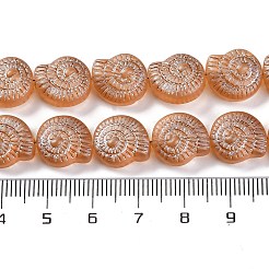 電気メッキガラスビーズセット  パール光沢メッキ  カタツムリ  オレンジ  12.5x11.5x4.5mm  穴：1mm  約50個/連  24.41インチ（62cm）&nbsp;EGLA-F164-PL02