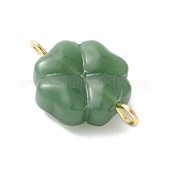 2Pcs 2 Colors Spray Painted Glass Imitation Jade Connector Charms&nbsp;PALLOY-JF03525-02