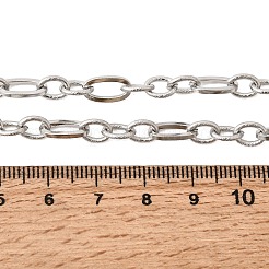 5.5mm 201ステンレススチールテクスチャードフィガロチェーンネックレス（ユニセックス）  変色しない  ステンレス鋼色  21.65インチ（55cm）&nbsp;NJEW-K302-17P