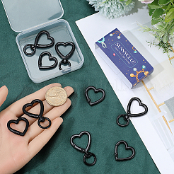 6Pcs Heart Spray Painted Alloy Swivel Clasps&nbsp;FIND-SC0021-60