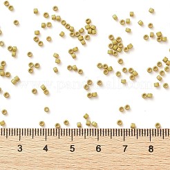 シリンダーシードビーズ  つや消し色  均一サイズ  ゴールデンロッド  2x1.3~1.5mm  穴：0.8~1mm  約40000個/袋  450 G /袋&nbsp;SEED-H001-C10