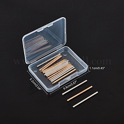 真鍮チャーム  ストリップ/バー  プラチナ·ゴールデン  40x2x2mm  穴：1mm  2色  10個/カラー  20個/箱&nbsp;KK-AR0001-47