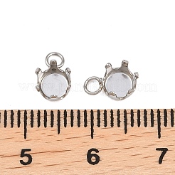 304 Stainless Steel Pendant Rhinestone Claw Charms Settings&nbsp;STAS-B121-01A-P